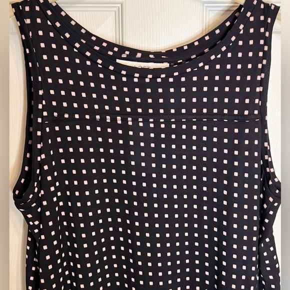 LOFT Black and Blush Pink Checkered Tank Top - Picture 3 of 3